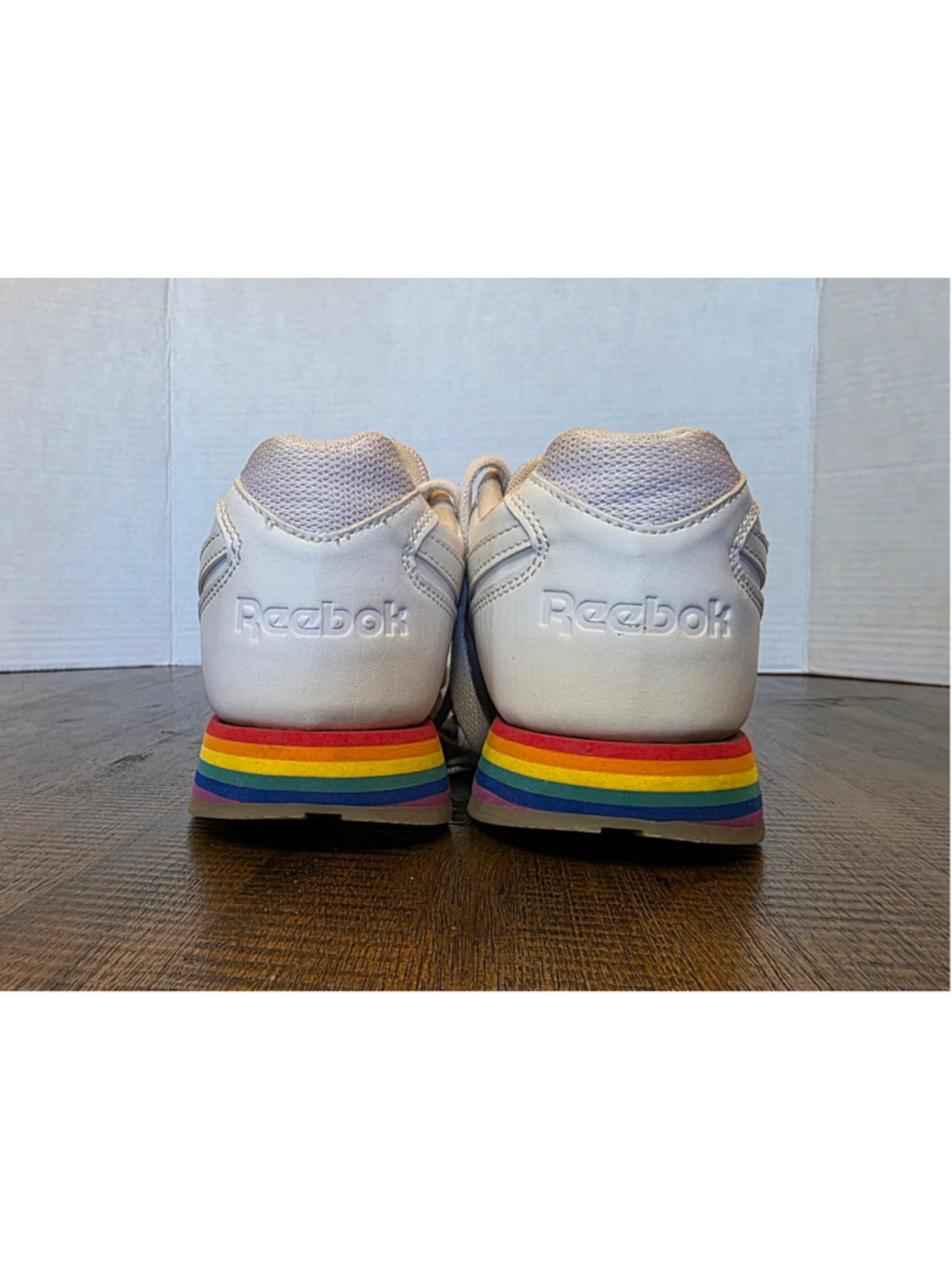 Reebok Classic Harman Run S Pride Mens 6 Womens 7.5 White Athletic Shoes Sneaker - Picture 3 of 9